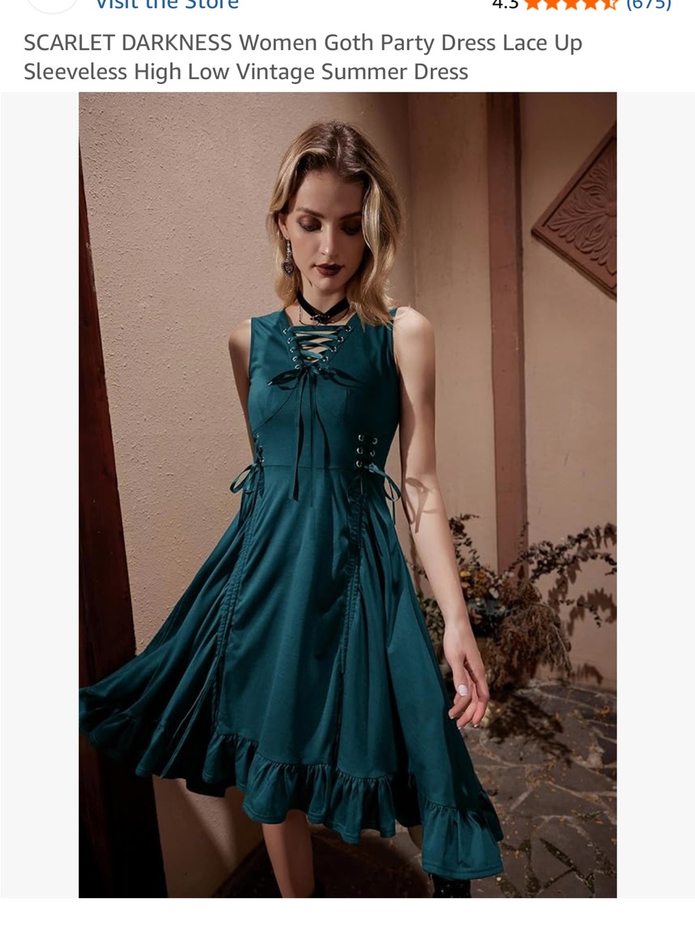Blue Lace-Up Asymmetrical Ruffle Dress